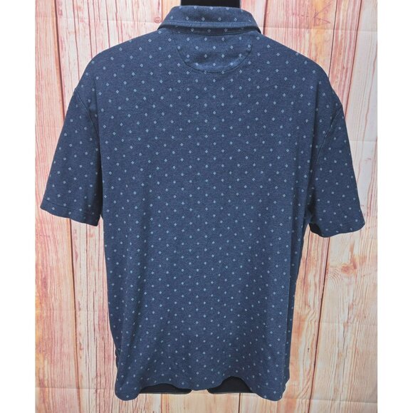 Polo Ralph Lauren Mens Classic Fit Diamond Print Polo XL Navy Blue - Picture 2 of 8